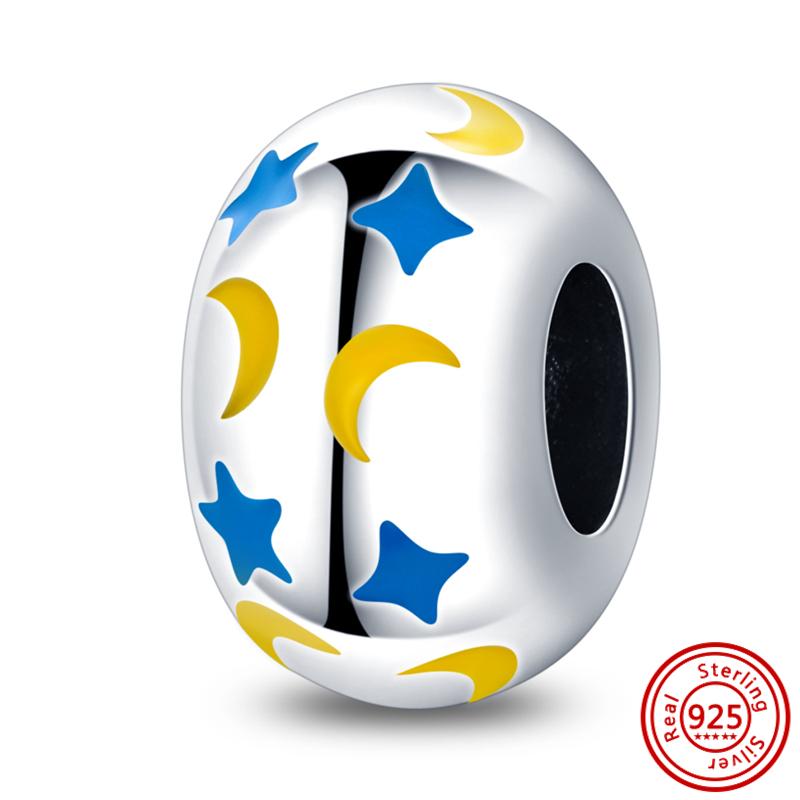 S925 Sterling Silver Mom Rose Print Pave Paw Sun Moon Vulture Butterfly Dangle Bead Fit Original  Bracelet Jewelry Making