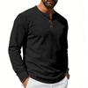 Men S Slim Fit Solid Color Long Sleeve Henley Casual T Shirt