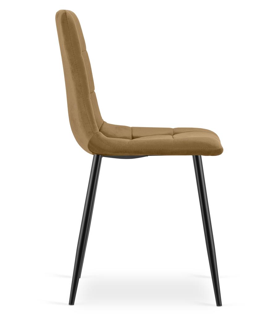 KARA Chair - Brown Velvet / Black Legs X 4