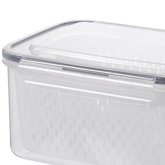 Lebensmittelaufbewahrungsbehälter für den Kühlschrank Obstaufbewahrungsbox mit herausnehmbarem Sieb Kühlschrankorganizer für Salat Beeren Gemüse Frische