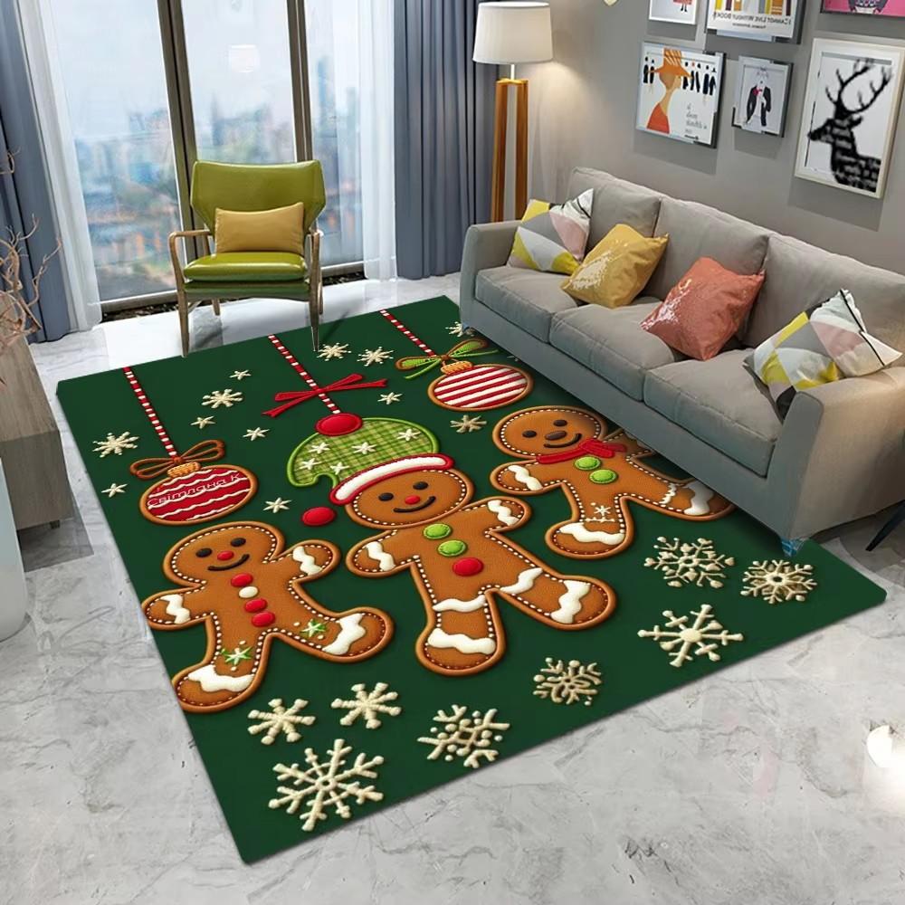 Merry Christmas Decoration Welcome Home Anti-Slip Door Mat Carpet Santa Flannel Floor Rugs for Living Room Home Decor Rug