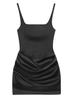 New Women's French Sexy Sleeveless Square Neck Lace-up Bodycon Midi Dress