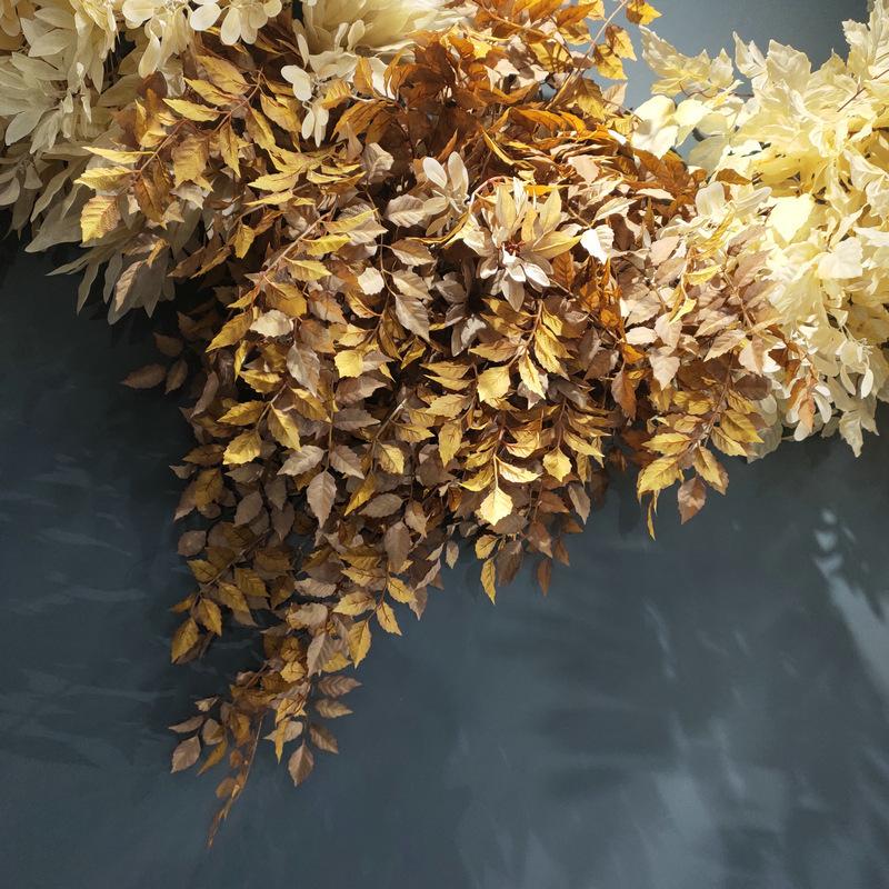 1Pc Simulation Autumn 5-pronged Banyan Tree Leaves, Suitable for Outdoor Courtyard Garden Home Dining Table Living Room Decoration