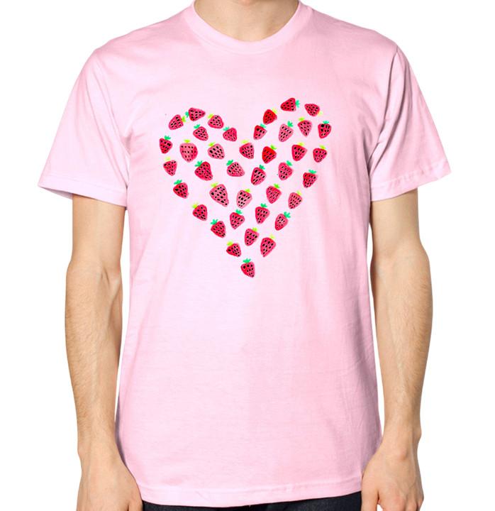 Strawberry Love Heart T-Shirt S
