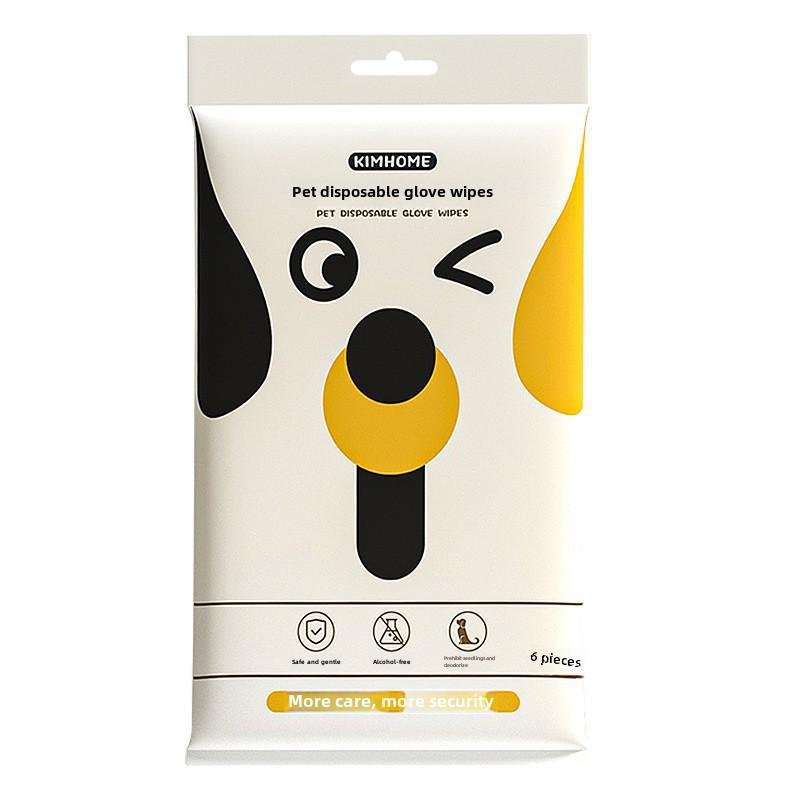 Lingettes et gants de toilettage jetables pour animaux de compagnie pour chats et chiens - Solution nettoyante et désodorisante sans lavage