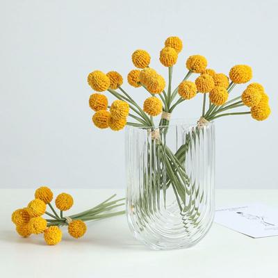 9 Köpfe Künstliche Goldkugel Chrysantheme Kunststoff Echt anfühlend Kleine Kugel Blumenstrauß Lebensechte Simulierte Chrysantheme