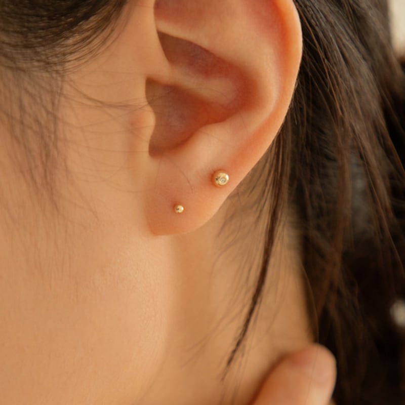 LUNNE 14k Diamond Spear Ball Piercing (14k Gold) #LCPI02