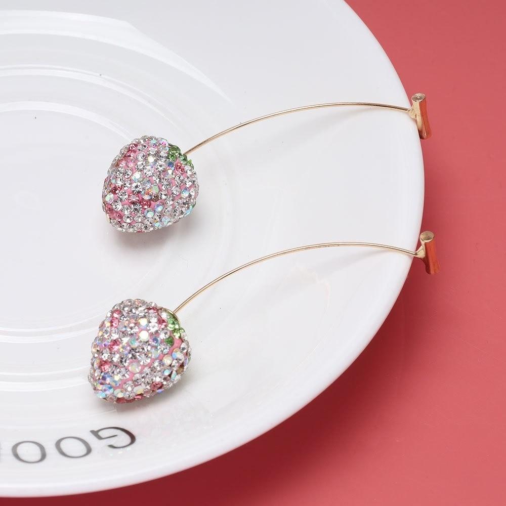 1Pair Temperament Delicate Stud Earrings Set Shiny Drop Earrings Fruit Pendant Earrings  for Women