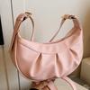 Lightweight PU Dumpling Bag Korean Style Underarm Shoulder Bag Cute Pleated Crossbody Bag  Student