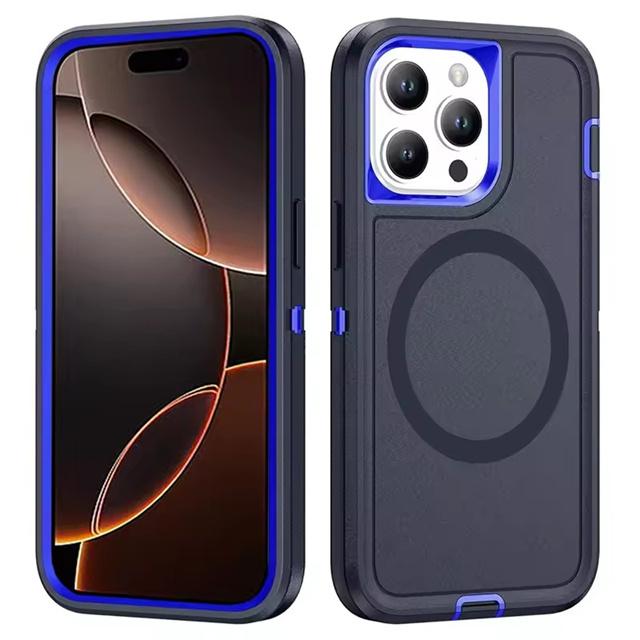 For Magsafe Armor Shockproof Defender Phone Cases For iPhone 16 14 13 15 Pro Max Plus Case Heavy Duty Full Body Protector Cover