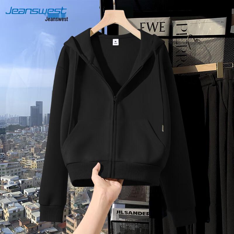 

JEANSWEST Women s Loose Hooded Zip-Up Sweatshirt 2XL