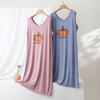 2026 Women's Summer Sleeveless Pajama Dress: Loose, Plus-Size, Printed Loungewear for Home or Outdoor Wear.