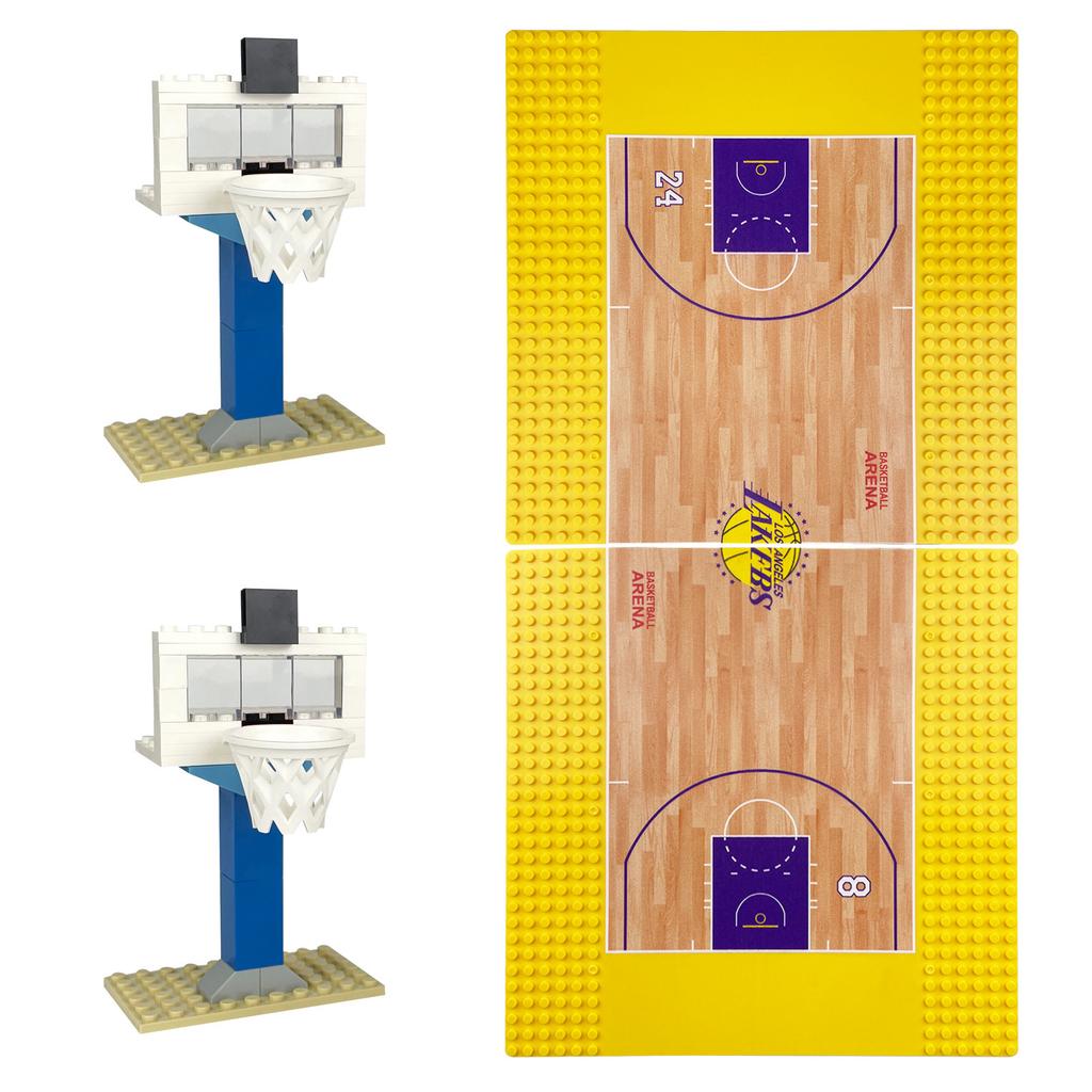 Set da Pallacanestro Blocchi da Costruzione Canestro da Pallacanestro Base per Campo da Pallacanestro Giocattolo a Particelle Piccole Sacchetto