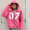 European and American Street Hip-hop Style Digital 07 Printed Hooded Sweatshirt