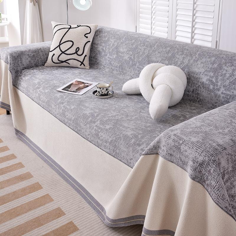 EIFLOY-Luxury Patchwork Chenille Sofa Towel, Anti Scratch Couch Chair Cover 3/4/5 Seater Decorative Throw Blanket for All Season