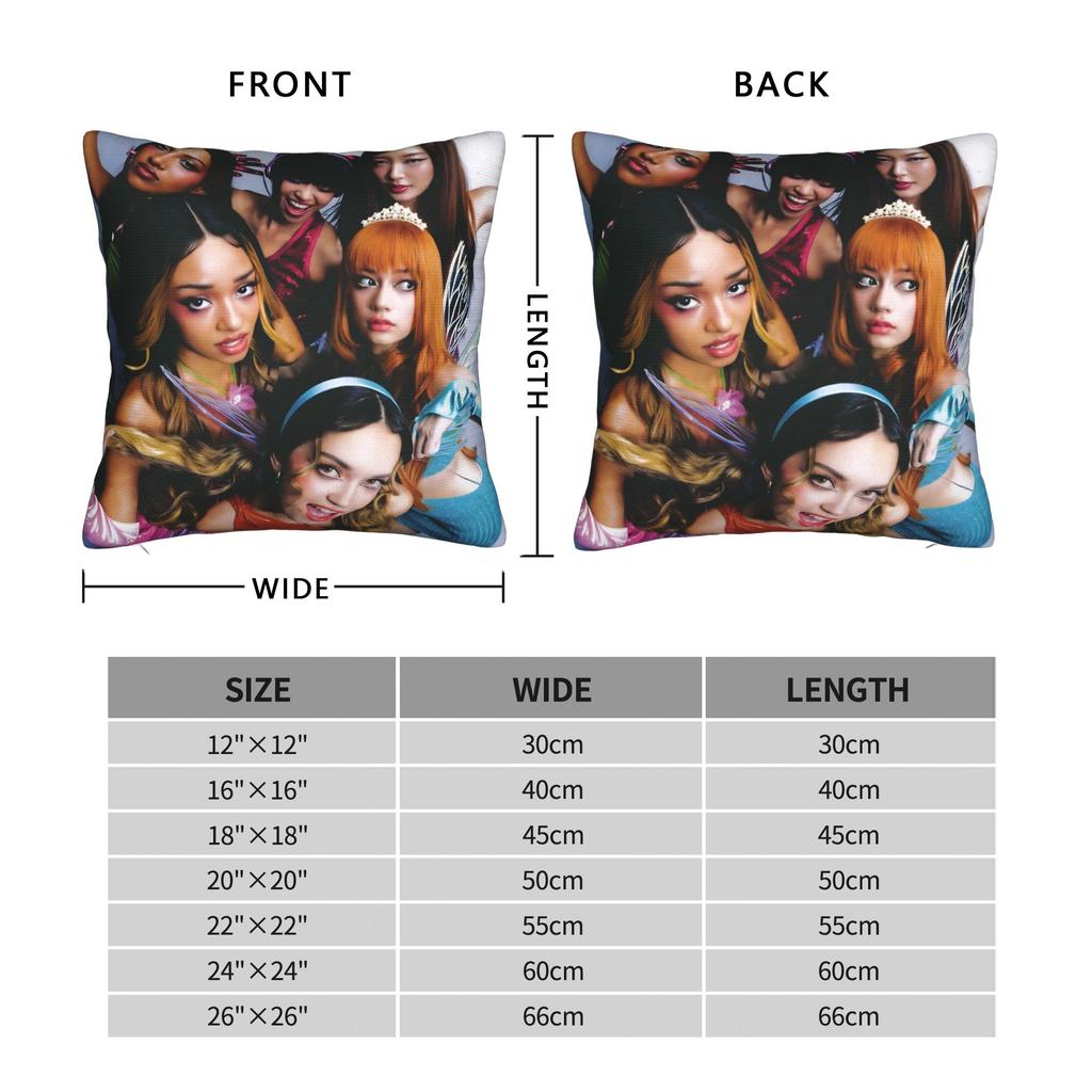 Katseye Kpop Style Girl Group Pillowcase Printing Polyester Cushion Cover Decoration Throw Pillow Case Cover Home Dropshipping 40*40Cm