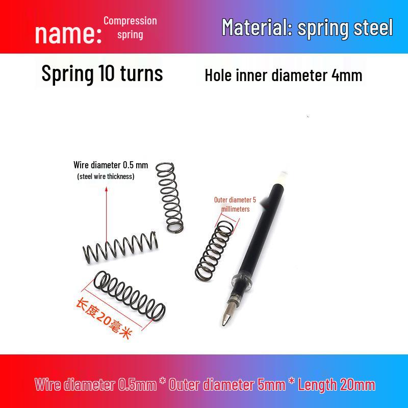 0.5mm Diameter Spring Steel Compression Spring for Precision Experiments and Miniature Helmet