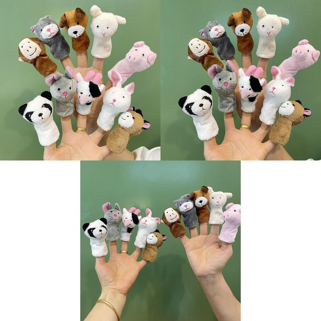 Cute Bunny Plush Finger Puppet Toy Set For Kids Soft Short Plush Fill White 9cm
