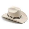 Western Cowboyhut Herren Lässiger Vielseitiger Retro Beige Wollzylinder Damen Bühnen Jazzhut
