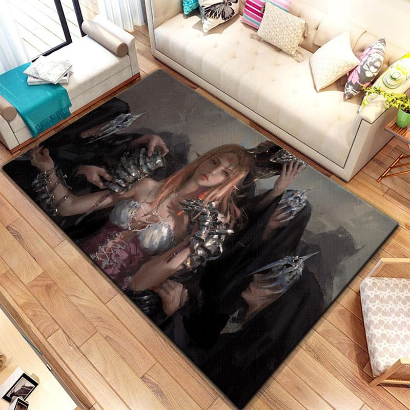 Bivariate ghostblade beautiful Painting Carpet for Living Room Large Area Rug Black Soft Carpet Home Decoration Mats Boho Rugs
