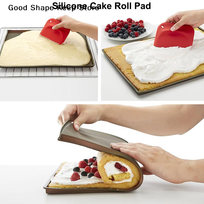 1Pcs Multifunctional Non-stick Bakeware Tray Pan Silicone Cake Roll Mat Painted Pad Pastry Swiss Roll Baking Mold Tool