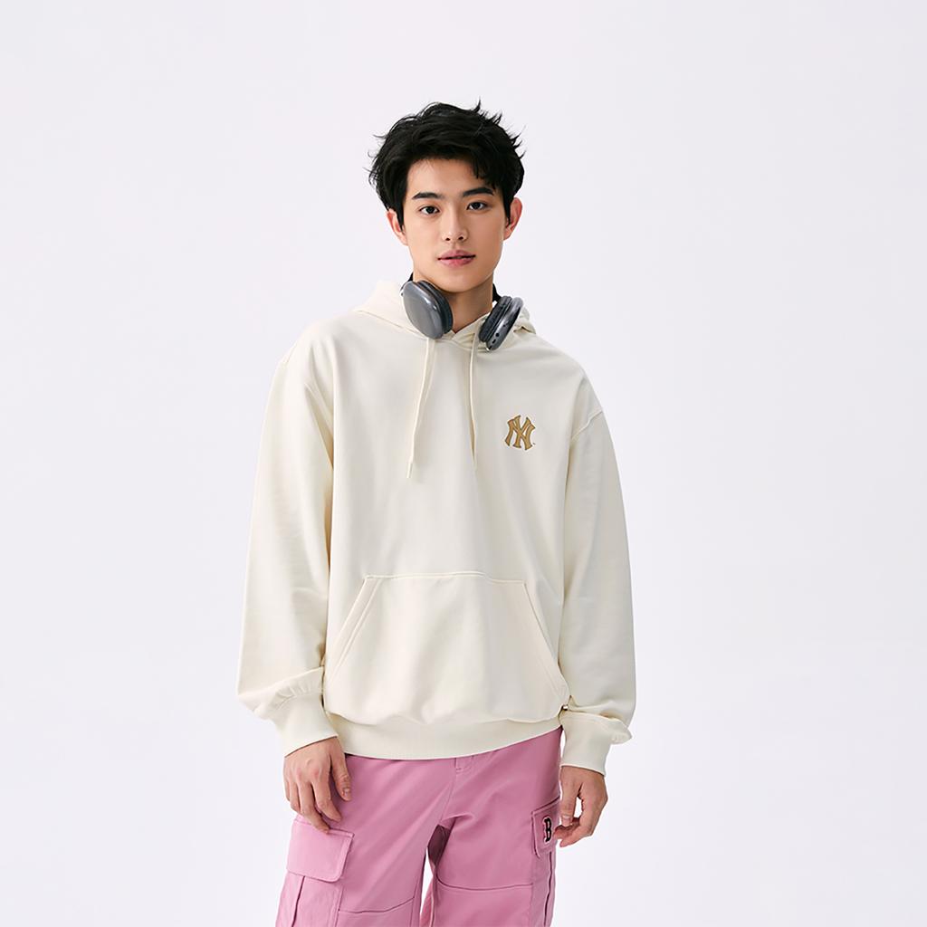 New MLB MONOGRAM Collection New York Yankees Hoodie Unisex Standard Ivory 3AHDM0251-50CRS