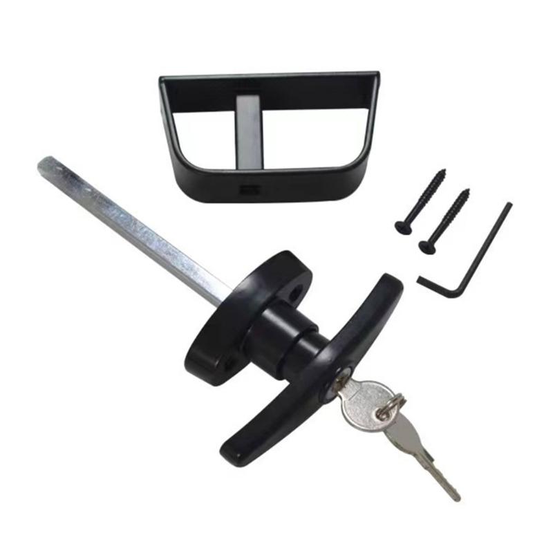 

Long Handle Lock set with Stem & Keys Heavy Duty Black Handle Lock & Keys Shed Security Lock for Various Structures 1