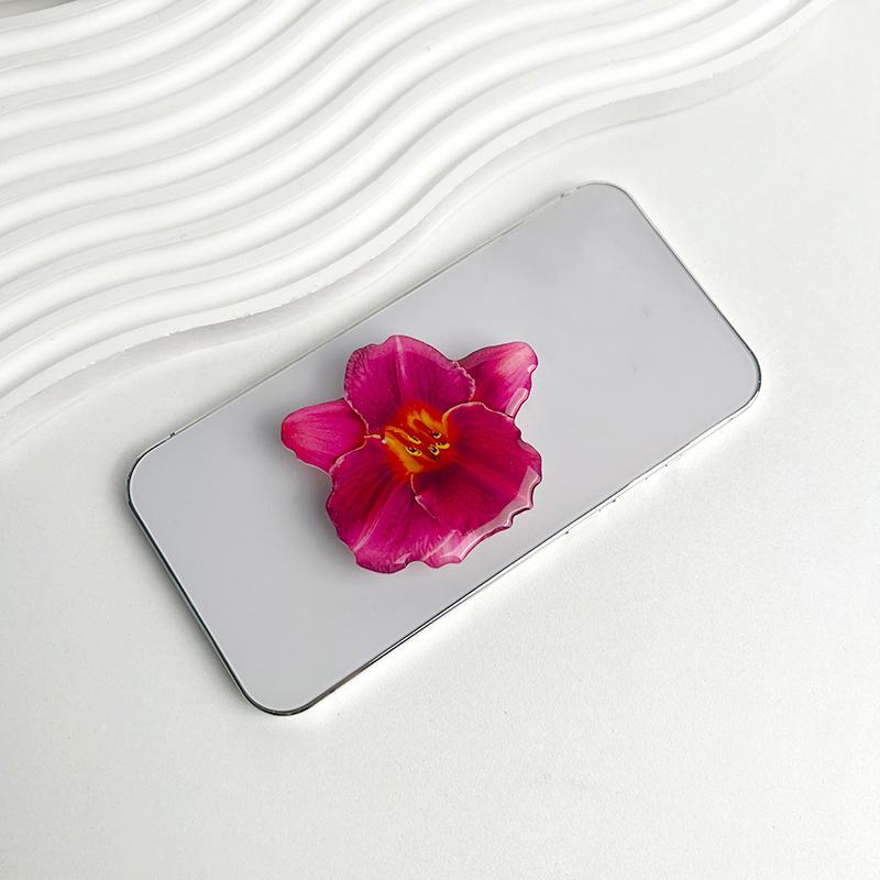 Orchid Flower Shaped Phone Support Ring Expandable Phone Holder Desktop Cell Phone Grip Lazy Bracket