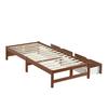 Children Bed, Flat Bed, Wooden Bed, Vintage Wood Color, Two Drawers with Castors, Adolescents And Adults, Pine Frame, Sturdy Slatted Frame, 90x200cm