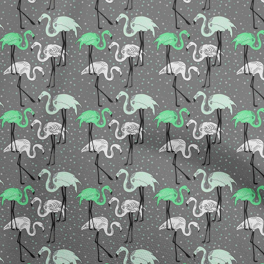 oneOone Cotton Poplin Dark Peach Fabric Tropical Flamingo With Dot Craft Projects Decor Fabric Printed By The Yard 42 Inch