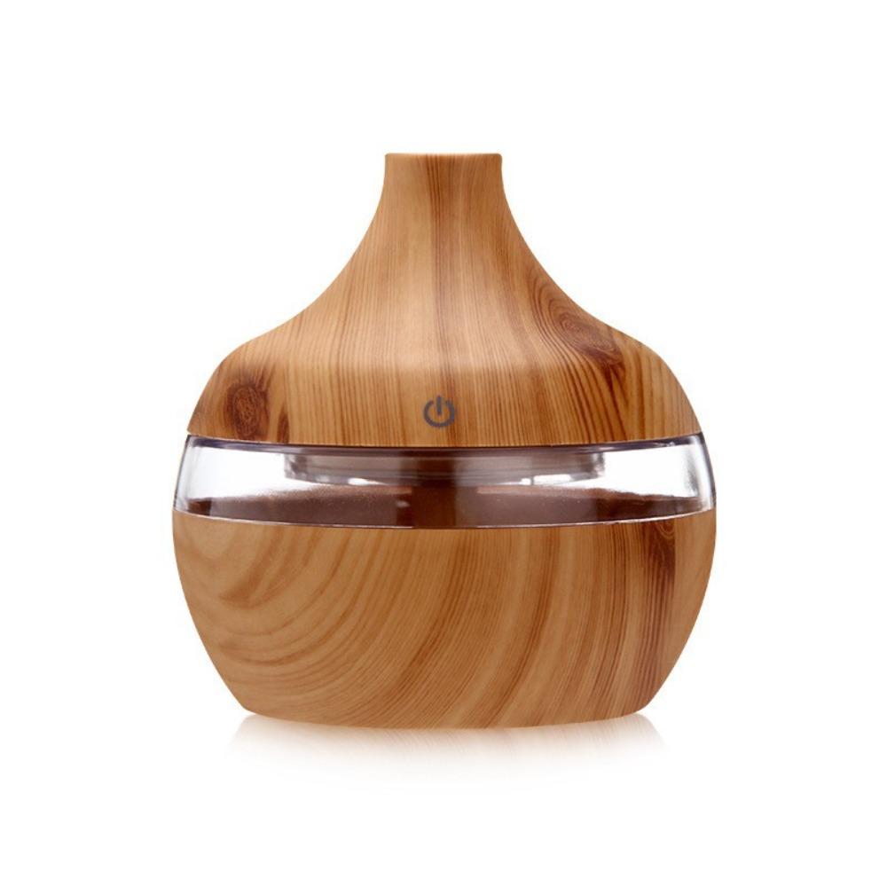 Wood Grain Air Humidifier Colorful LED Light Air Freshener Machine Aroma Oil Diffuser  Living Room