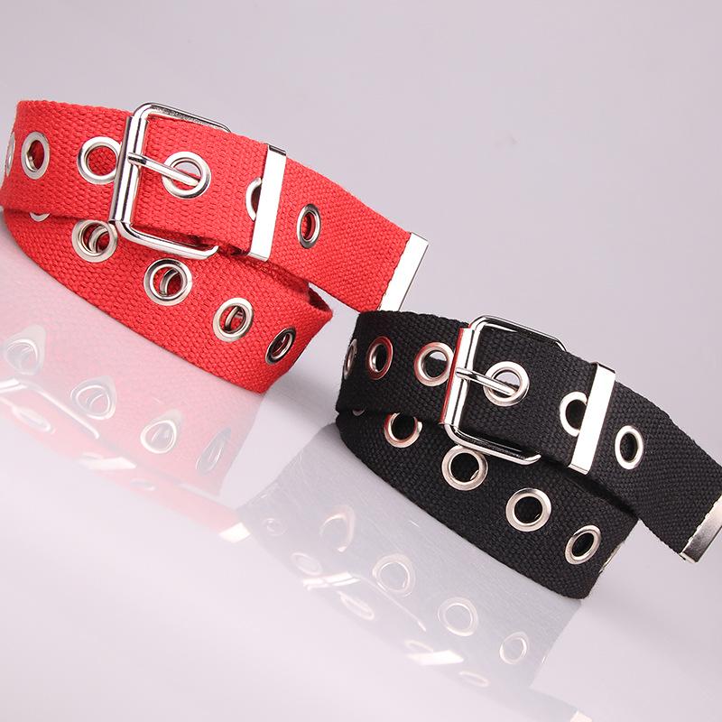 

Hollow Out Eyelet Nylon Canvas Belt: Women s Fashion Tactical Waist Accessory чёрный