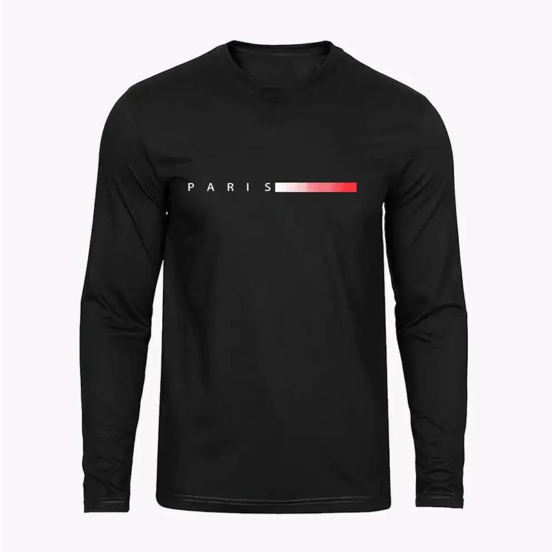Spring Men's,Men's Letter Printing,Men's Long Sleeve,Trendy Round Neck New Casual T-Shirt