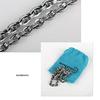 [silverKYASYA] Sanskrit Six-Syllable Mantra Necklace, Amulet, Good Fortune, Protection from Evil, Long Paper Chain Necklace, 5mm Width, Length: 45cm,