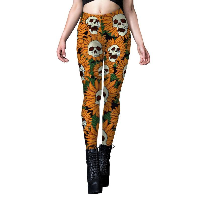 Halloween Women's Leggings Women's Wear European and American Bandage Print Yoga Pants Sports Leggings