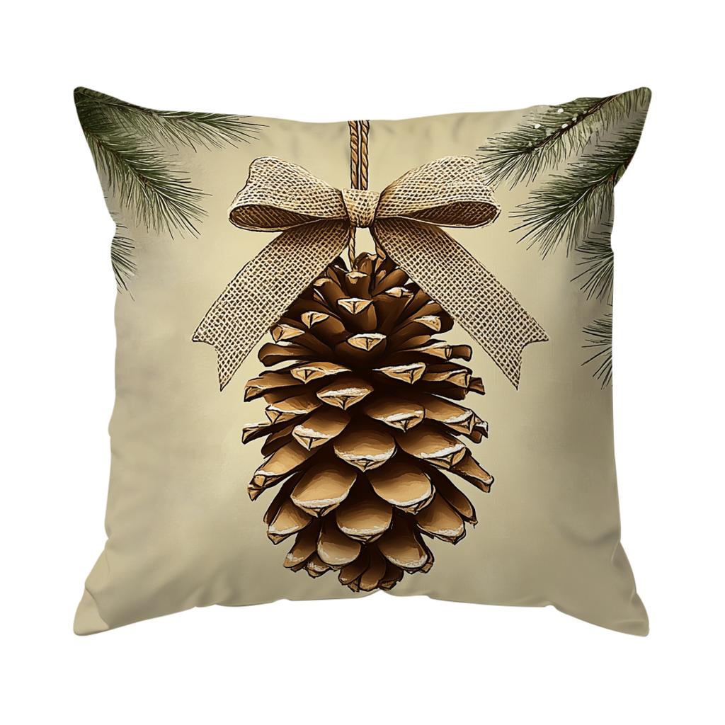 Christmas Pinecone Pillowcase Bedroom Sofa Cushion Cover 100% Polyester Living Room Soft Cushion Pillowcase Home Decor