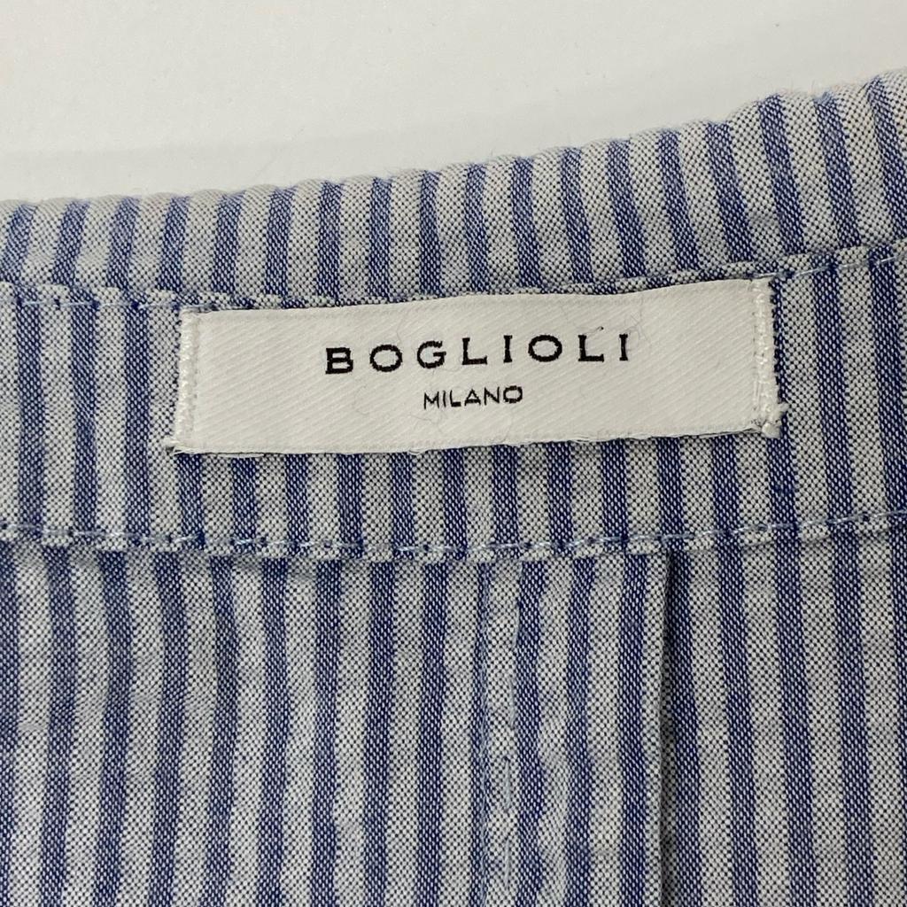 BOGLIOLI M1402I Cotton Striped Seersucker Jacket Jacket 46 Blue X whiteUsed