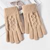 Touch Screen Warm Gloves Thicken All Finger Gloves Daily Knitted Mittens  for Autumn Winter