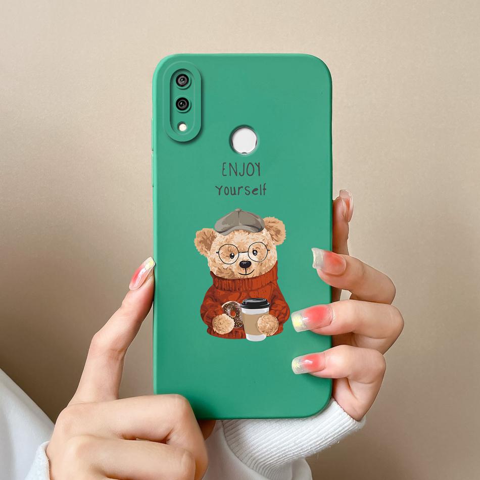 For Huawei Y9 Prime 2019 Phone Case Full Protection Cover For Huawei Y9S Y9A Cute Cartoon Liquid Silicone Anti Drop Bumper Coque