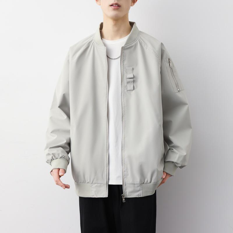 Herren Modische Lässige Pilot Jacke mit Baseballkragen für Herbst und Winter