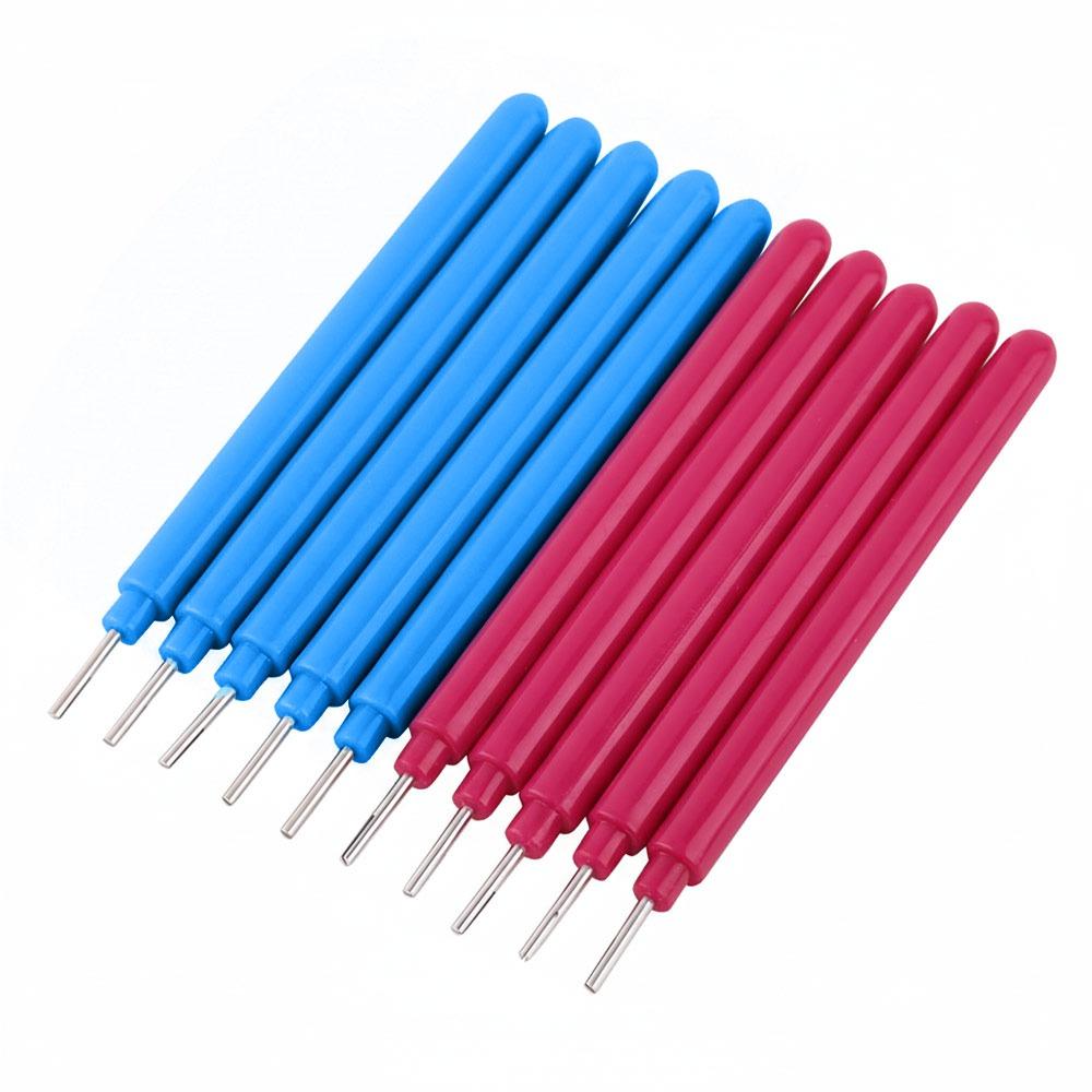 10pcs Plastic Paper Quilling Tools Red Multifunction Slotted Quilling Tool Blue Quilling Needle Pen Paper Flowers-Making