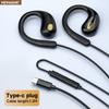 NEW Clip-on Type C&3.5mm Wired Control Headphone 9D Surround Sound Earbuds Sports Headsets ENC Earphones With HD Mic For Samsung