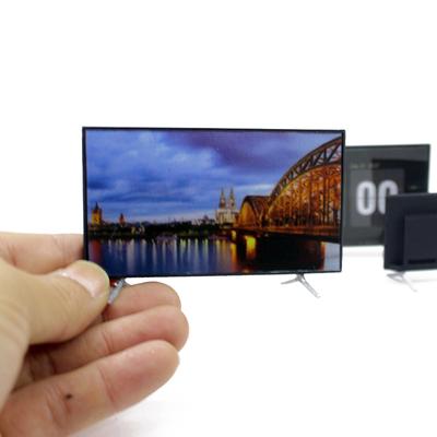 1:12 simulačních mini televizorů s podstavcem, miniaturní nábytek, dekorace do obývacího pokoje s domečkem pro panenky