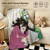 Anime LLook Backk Throw Warm Soft Flannel Blanket Multiuse for Sofa Bed Camping Travel Nap