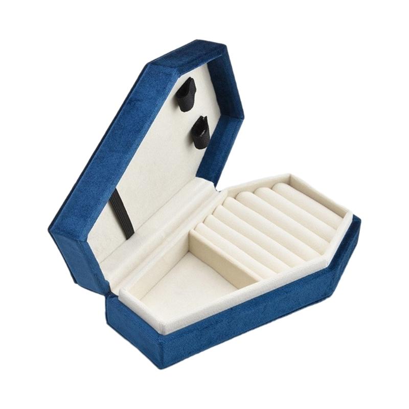Coffin Shape Jewelry Display Box Portable Jewelry Organizer Box Necklace Earring Display Case Rings Holder Trinket Box