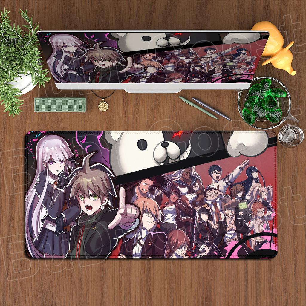 900x400mm Computer Keyboard Desk Mats Hot Anime Danganronpa Speed Mouse Pad Non-slip Gaming Laptop Carpet PC Rubber Accessories