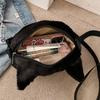 Cute Cartoon Cat Plush Mini Crossbody Bag Fashionable Soft Shoulder Purse
