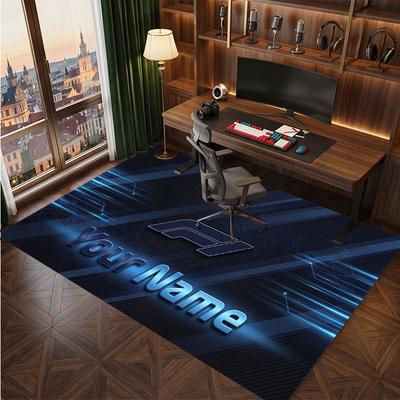 Aston Martin Personalized Crystal Velvet Carpet, Customized Name Text Soft Anti‑Slip Rug for Living Room Bedroom