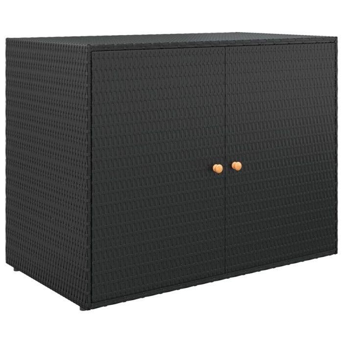 VidaXL Garden Storage Cabinet Black 100x55.5x80 Cm Woven Resin 319868