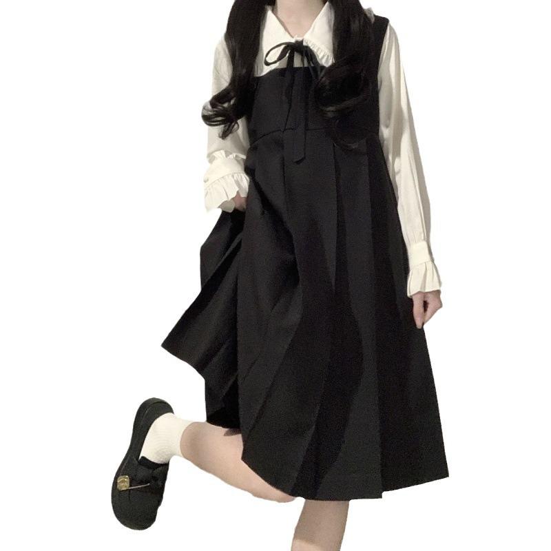 Japanese-Korean Style Loose Suspender Dress for Female Students